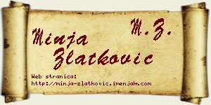 Minja Zlatković vizit kartica
